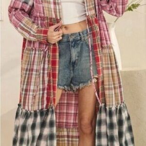 Oli & Hali Plaid Patchwork Duster